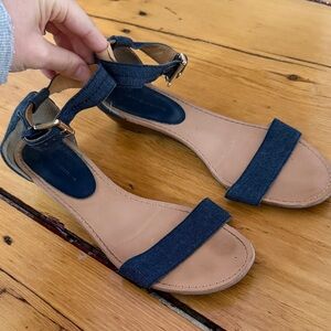 Tommy Hilfiger Navy and Tan Sandals